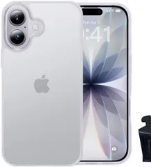 【米軍MIL新規格・指紋防止】CASEKOO iPhone 16 用 ケース 耐衝撃 滑り止め 指紋防止 米軍MIL規格 マット仕上げ ストラップホール付き スマホスタンド付き 黄変防止 耐久性 カバー アイフォン 16 用 6.1 インチ  b5ed8dff