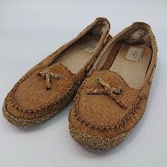 ◇ UGG アグ ブランドロゴ　リボン ローファー サイズ25.0 ブラウン系 レディース E 【1212260012641】