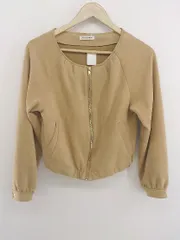 ◇ natural couture ナチュラルクチュール スエード調 ノーカラー 長袖 ジャケット サイズF ライトブラウン系 レディース P  【1302210011067】のサムネイル