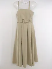 ◇ ◎ dazzlin ダズリン タック フレア 膝下丈 キャミソール ワンピース サイズ S ベージュ レディース P  【1302230004483】のサムネイル