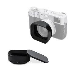 【数量限定】LH-X100 互換 富士フィルム 49mmアダプターリング付き 49mmフィルタ装着可能 フードキャップ 用メタルスクエアレンズフード X100F ボディ・スタイルに適合 X100V X100VI 黒い Fujifilm JJCのサムネイル