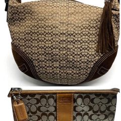 極美品】COACH ワンショルダー ホーボー ハーフムーン シグネチャー