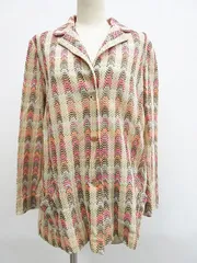 美品 MISSONI ミッソーニ  ジャケット カーディガン イタリア製 オレンジ系 アイボリー系 着丈約68cm 身幅約46cm L0001-0513-52のサムネイル