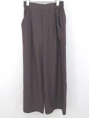 ◇ ◎ ●美品● reca タグ付き ウエストゴム スラックス イージー ワイド パンツ サイズ M パープル ブラウン レディース P  【1303060000737】