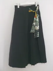 ◇ PAGEBOY ALICIA ウエストゴム ロング プリーツ スカート サイズF ブラック ホワイト系 マルチ レディース E  【1303140028293】のサムネイル