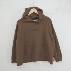 ◇ KANGOL カンゴール 刺繡 長袖 スウェット パーカー ブラウン ブラック レディース E  【1303140027883】のサムネイル