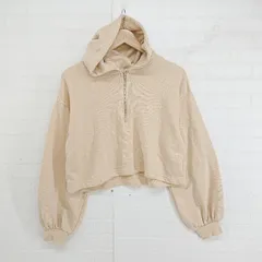 ◇ ehka sopo エヘカソポ ハーフジップ 長袖 スウェット パーカー サイズF ベージュ レディース E  【1303140027791】のサムネイル