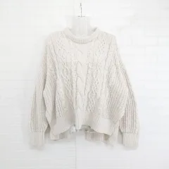 ◇ ViS ビス バックリボン ケーブル 長袖 ニット セーター サイズF アイボリー ベージュ系 レディース E  【1303140023755】