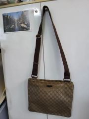 GUCCI GG Pattern Crossbody Bag, Brown