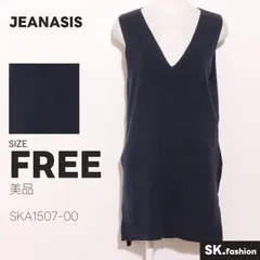 美品 JEANASIS ワンピース 膝上丈　ノースリーブ　vネック　スリット　ニットのサムネイル