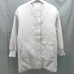 ◇ Luftrobe ルフトローブ フロントチャック 中ボア 無地 ポリエステル 長袖 コート サイズ38 グレー レディース E  【1303290019684】
