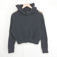◇ ENVYM アンビー ショート丈 スウェット 長袖 プルオーバー パーカー サイズF ブラック レディース E  【1304050000980】のサムネイル