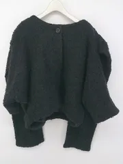 ◇ EMODA エモダ プードルニット風 ノーカラー 長袖 ジャケット サイズF ブラック レディース E  【1304050017711】のサムネイル