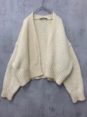 ZARA ザラ クロップド ニット カーディガン sizeL/アイボリー ■◇ レディース