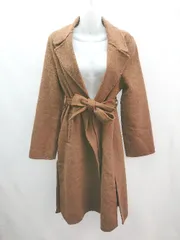 ◇ ZARA ザラ ウール51 ウエスト紐開閉のみ 軽量 長袖 コート サイズXS ブラウン レディース E  【1304120024427】のサムネイル