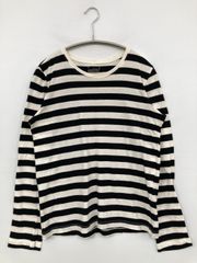 SAINT JAMES 長袖Tシャツ Mサイズ 白/黒ストライプ - メルカリ