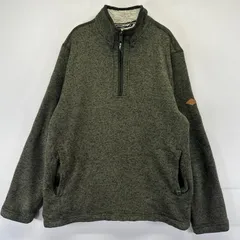 古着 オービス ORVIS ニット ハーフジップ 袖ワンポイントロゴ トレーナー プルオーバー アウトドア M  グリーン系 メンズのサムネイル