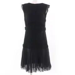 極美品☆CHANEL シャネル ヴィンテージ 07A P31259W03945 Little Black Dress リトルブラック シルク使い ココマーク ワンピース ブラック 40 フランス製 レディース