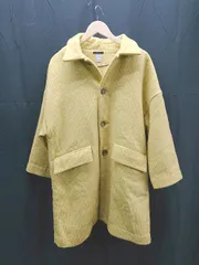 ◇ bul bul 春色 千鳥柄 ウール50％　シンプル 長袖 コート ジャケット フリーサイズ イエロー レディース E  【1304210019258】のサムネイル