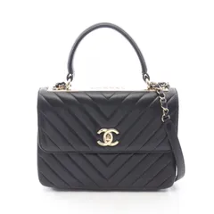 シャネル CHANEL ショルダーバッグ トレンディCC ショルダーバッグ スモール トップハンドル フラップ 2WAY A92236 ブラック ラムスキン（羊革） トレンディCC Vステッチ トップハンドル 2wayチェーンショルダーのサムネイル