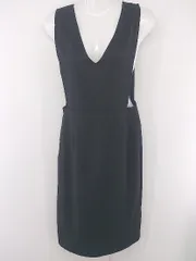 ◇ tocco closet トッコ クローゼット Vネック 膝下丈 ジャンパースカート サイズM ブラック レディース P  【1304250003941】のサムネイル