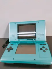 初代ニンテンドーDS 本体 ターコイズブルー 任天堂 NTR-001 レトロゲーム【動作未確認・ジャンク扱い】充電器なし タッチペンなし 水色 ライトブルー パーツ取り 部品取り 液晶良好 ヒンジ破損なし 6CI11
