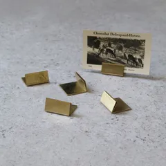 【新品】CARD HOLDER(S) 5個入り[カードホルダー カードスタンド カード立 メモスタンド 5個入り ディスプレイ 什器 真鍮 ゴールド おしゃれ アンティーク調]