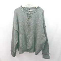 ◇ HALHAM ハルハム クルーネック フロントボタン ニット生地 ダブルカフス 長袖 セーター サイズL ダークグレー メンズ E  【1307120003089】のサムネイル