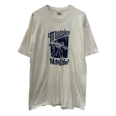 90s USA製 FRUIT OF THE LOOM 半袖 プリントTシャツ XXL アイボリー フルーツオブザルーム 90年代 ボーリング 夏物 a805-5591のサムネイル