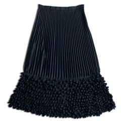 新品タグ付き pleats please フリンジ ウエストゴム スカート 黒