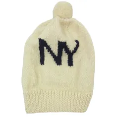 INVERALLAN インバーアラン 茶タグ ボンボン ニット キャップ NY オフホワイト系【中古】のサムネイル