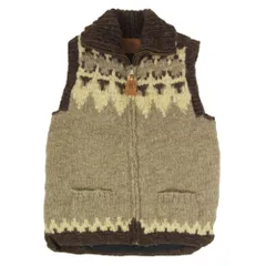 カナディアンセーター CANADIAN SWEATER カウチン ニット ベスト キルトライナー ブラウン系 サイズ表記無【中古】のサムネイル