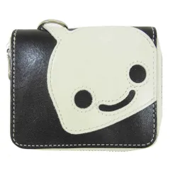 キューン CUNE レザー 二つ折り ラウンドジップ ウォレット 財布 ブラック系【中古】のサムネイル