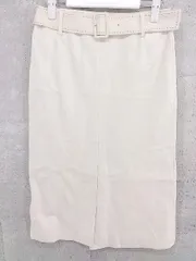 ◇ iCB アイシービー ウエストベルト付き 膝下丈 タイト スカート 11 ホワイト * 1002799203357 【中古】 【1002799203357】のサムネイル