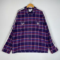 【中古品】 ADIDAS アディダス × KORN コーン 別注 コラボ FLANNEL CHECK SHIRT フランネル チェック シャツ 長袖 トップス 【148-260513-yo-04-tei】