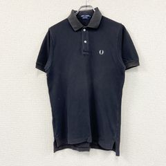 未使用　FRED PERRY フレッドペリー ポロシャツ 黒　刺繍　38 フレッドペリー 半袖 黒 fred perry 38 ロゴ刺繍入り 襟袖金 - メルカリ