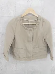 ◇ Adam et Rope’ アダム エ ロペ 七分袖 ノーカラー ジャケット 36 ベージュ * 1002799392440 【中古】 【1002799392440】のサムネイル