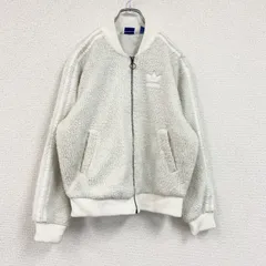 adidas　アディダス　フリースジャケット/ボアジャケット　白　ホワイト　Lサイズ　古着【値引き交渉OK！】