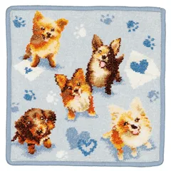 【新作】フェイラー ハンカチ ハンドタオル With love and Paws 犬 ダックス 小型犬 25cmのサムネイル