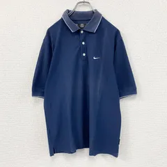 NIKE GOLF　ナイキゴルフ　DRI-FIT　半袖ポロシャツ　スウッシュ　刺繍ロゴ　ワンポイント　紺　ネイビー　Mサイズ　古着【値引き交渉OK！】