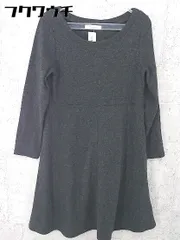 ◇ Doux archives ドゥアルシーヴ ニット 長袖 膝丈 ワンピース サイズM ブラック レディース 【中古】 【1101270007108】のサムネイル