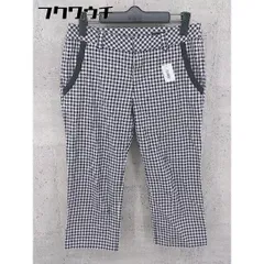◇ green label relaxing UNITED ARROWS ギンガムチェック ストレッチ パンツ サイズ38 ブラック ホワイト レディース 【中古】 【1101280000120】