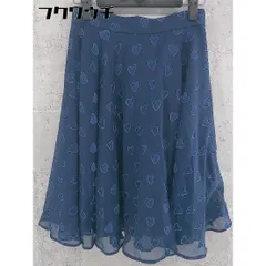 ◇ titty&Co. ティティー&コー ハート柄 膝丈 フレア スカート サイズS ネイビー レディース 【中古】 【1101280004722】のサムネイル