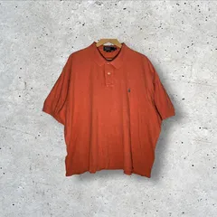 90's/90年代 ヴィンテージ POLOBYRALPH LAUREN ポロバイラルフローレン ポニー刺繡 半袖ポロシャツ ワンポイント刺繡 オーバーサイズ ビッグシルエット ELSALVADOR製 XXLサイズ オレンジ