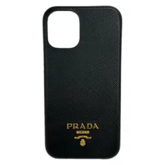 PRADA(プラダ) 携帯電話ケース - 1ZH127 黒 iPhoneケース/iPhone12 mini レザーのサムネイル