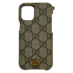 GUCCI(구찌) 휴대 전화 케이스 오피디아 668404 그레이 베이지×다크 그레이 iPhone 케이스/iPhone12mini/GG스프림
