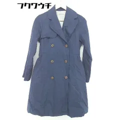 ■ ◎ MAJESTIC LEGON マジェスティックレゴン ウエストリボン付 長袖 トレンチ コート サイズF ネイビー レディース  【1102080000273】のサムネイル