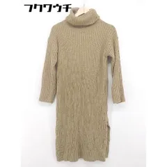 ◇ fifth フィフス 長袖 膝丈 タートルネック ニット ワンピース ベージュ レディース 【中古】 【1102080006206】