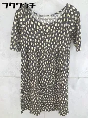 ◇ Simplicite シンプリシテェ レオパード柄 七分袖 膝丈 ワンピース ブラック系 ベージュ レディース 【中古】 【1102090026225】