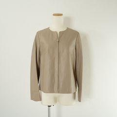 タグ付き 未使用品 DES PRÉS ピンク ベージュ レザージャケット 36
